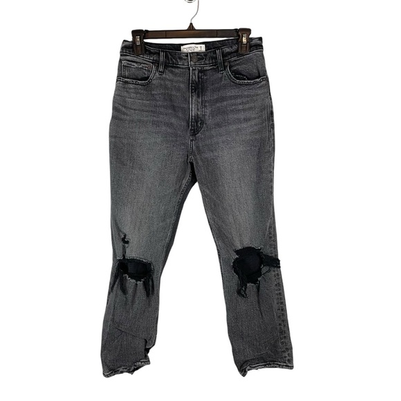 Abercrombie & Fitch Grey Ankle Straight Ultra High-Rise Jeans size 6 Short - Picture 1 of 9